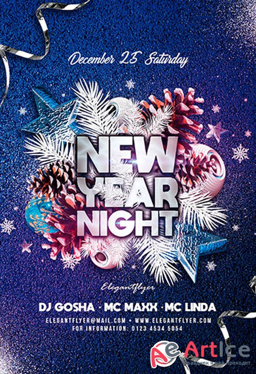 New Year Night V2611 2019 Premium PSD Flyer Template