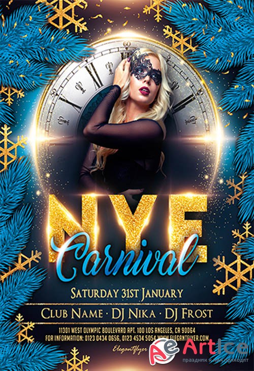 Carnival New Year Night V2611 2019 Premium PSD Flyer Template
