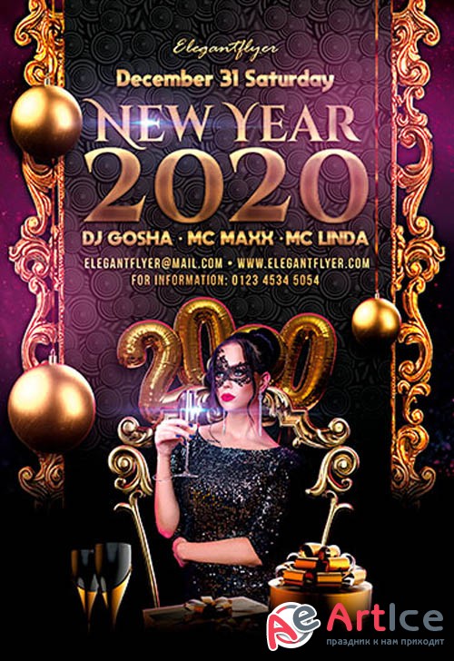 New Year 2020 V2611 Premium PSD Flyer Template