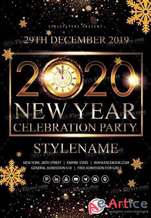 2020 New Year Celebration Party V2811 2019 PSD Flyer Template