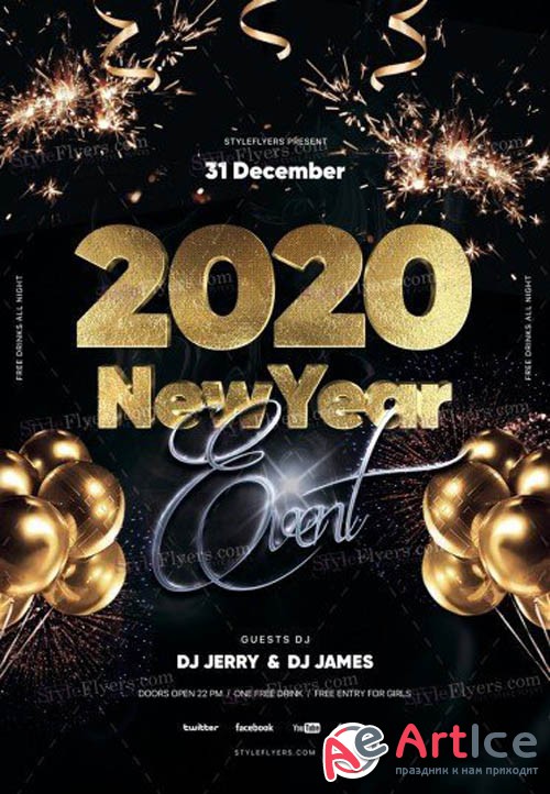 2020 New Year Eve V1612 2019 PSD Flyer Template