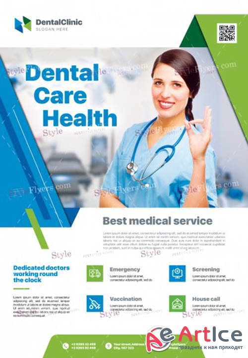 Dental Care Health V2912 2019 PSD Flyer Template