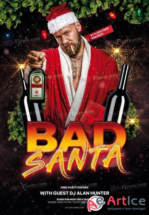 Bad Santa V2912 2019 PSD Flyer Template