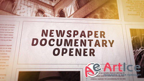 Newspaper Documentary Opener - Project for After Effects