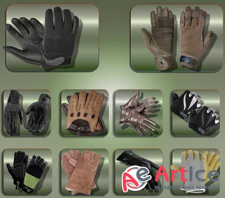 Клипарты для фотошопа - Женские и мужские перчатки