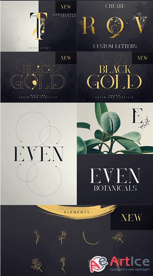 Black Gold serif font + Extras (UPDATE!)