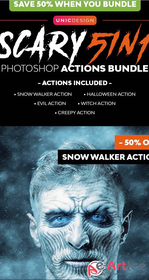 Scary 5in1 Photoshop Actions Bundle - 22720748